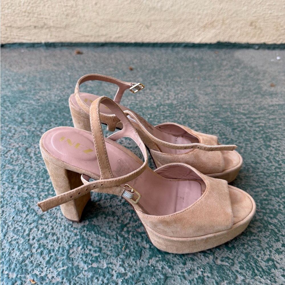 Elegant Beige Platform Heels
